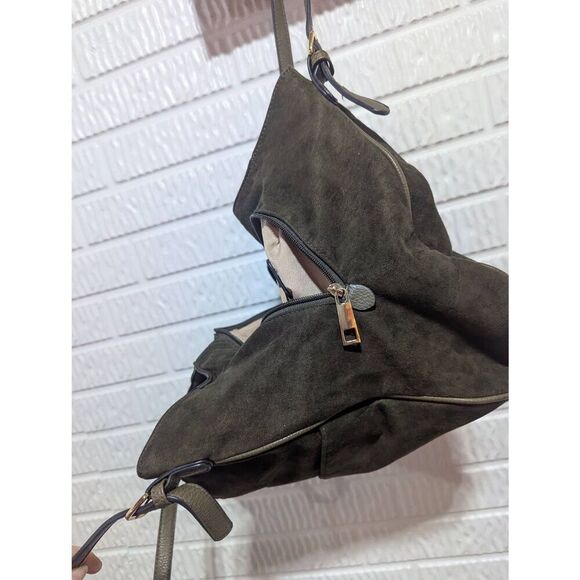 Sondra Roberts Women's Green Suede-Look Shoulder Bag - Picture 7 of 8